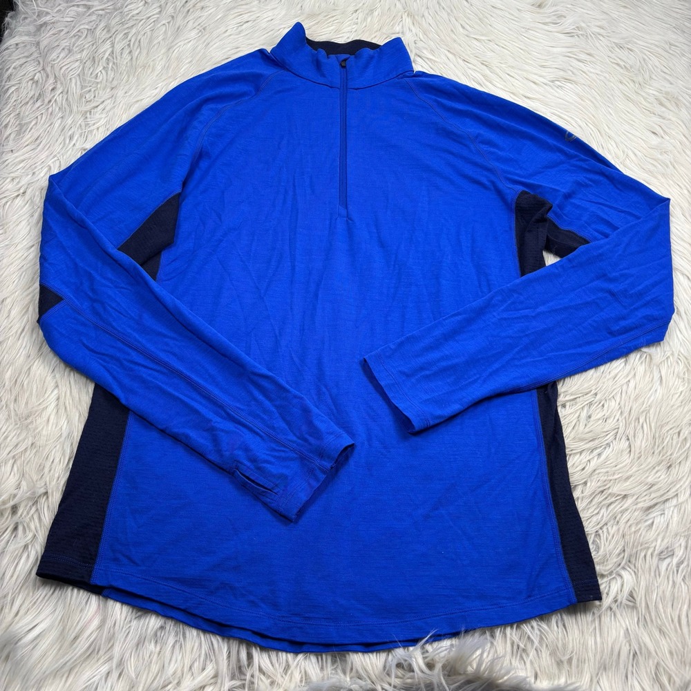 Icebreaker Men's XL Blue Navy Merino 200 Zone LS Half Zip Pullover Hiking Gorp‎